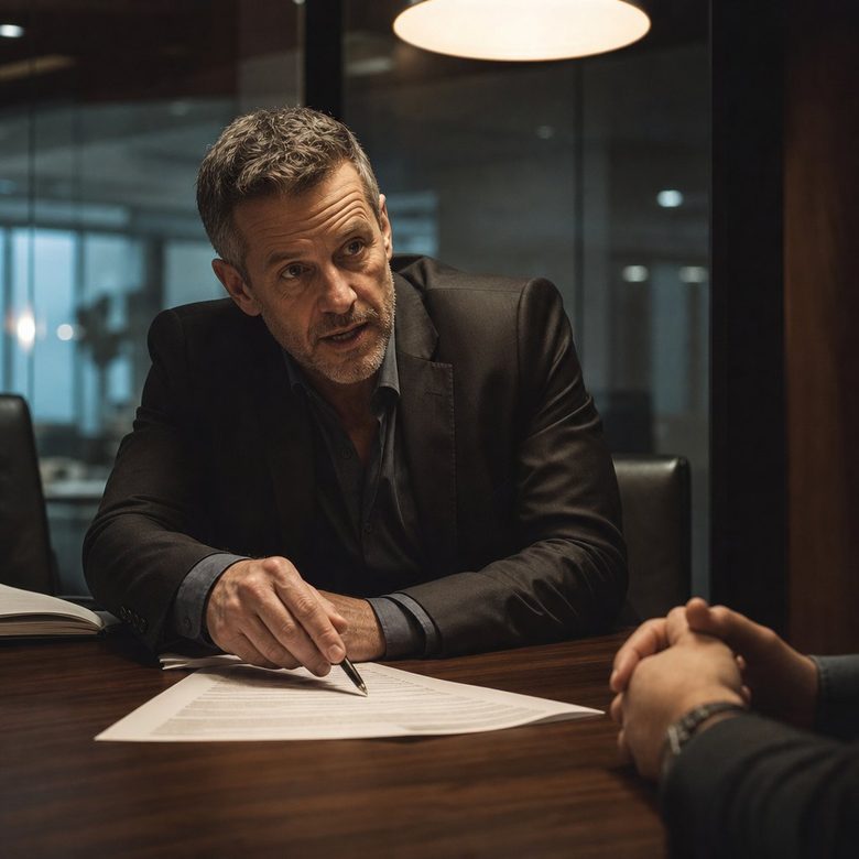 Fiscaliste expliquant une ligne d'un document